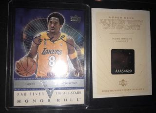 Auto /23 Fab Five The All Stars Honor Roll Kobe Bryant Autographed Uda Buyback