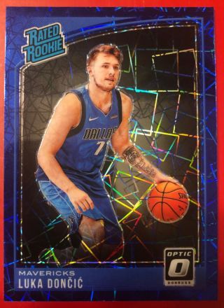 2018 - 19 Donruss Optic Rated Luka Doncic Rc Rookie Blue Velocity Prizm 177 Mvp