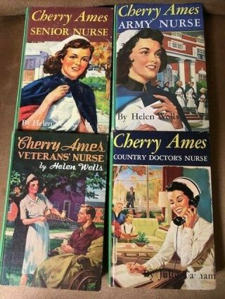 4 Vintage Cherry Ames Nurse Books,  1944,  1946,  1955