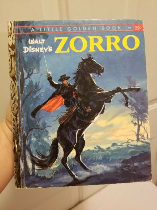 Walt Disney Zorro 1958 Little Golden Book D68 First Edition " A " John Steel Cover