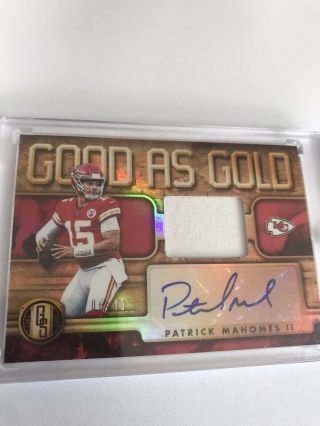 2019 Gold Standard Patrick Mahomes Good As Gold Auto /49 Chiefs