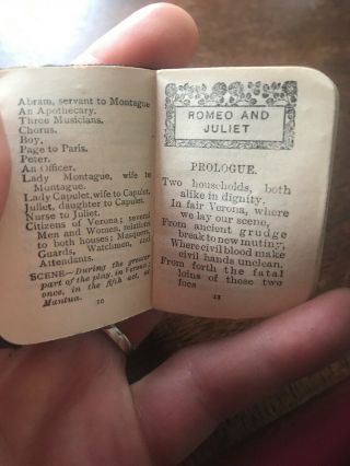Romeo And Juliet - Miniature Antique Shakespeare Book c1930 Mini 3