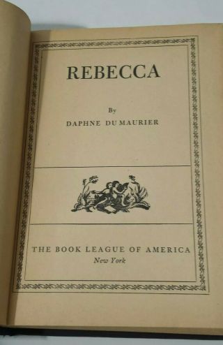 1938 REBECCA by DAPHNE DU MAURIER Early Edition Facsimile Autograph Hardcover 3