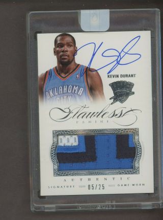 2012 - 13 Flawless Kevin Durant Thunder 3 - Color Game Patch Auto 5/25