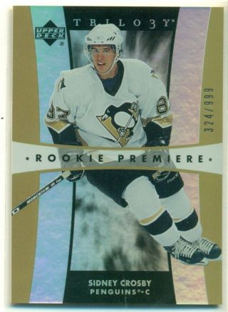 2005 - 06 Upper Deck Trilogy Rookie Premiere 324/999 Sidney Crosby Rc