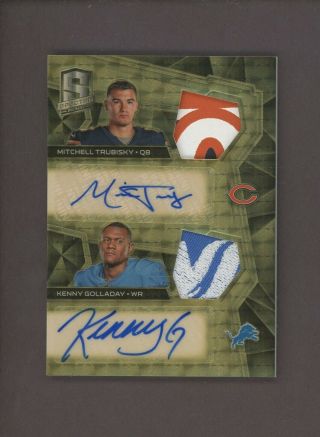 2017 Spectra Superfractor Mitchell Trubisky Kenny Golladay Rpa Rc Patch Auto 1/1