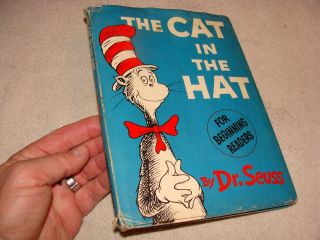 1957 Vintage The Cat In The Hat Book By Dr.  Seuss H/c Dj St Edition Random House
