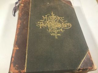 Antique Leather 1885 RIDPATH HISTORY OF THE WORLD Vol II & III 2