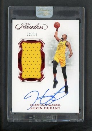2018 - 19 Flawless Ruby Kevin Durant Warriors Game Patch Auto 12/12