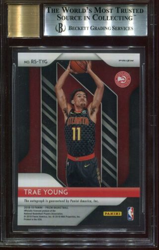 2018/19 Panini Prizm Trae Young Red Choice Auto Autograph BGS 9 w/ 10 Auto 2
