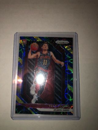 2018 - 19 Prizm Trae Young Blue Yellow Green Choice.
