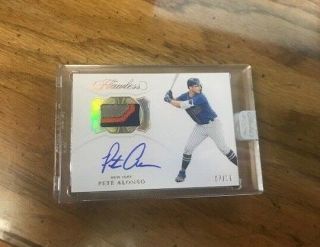 2019 Panini Flawless Pete Alonso Autograph Auto 3 Color Patch Jersey Sp Rc /10