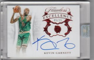 Kevin Garnett 2018 - 19 Panini Flawless Excellence Red Auto 05/15 Encased