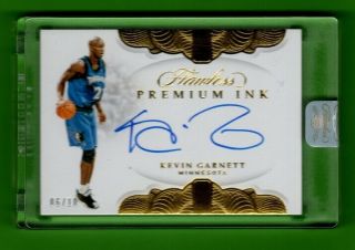 2018 - 19 Flawless Premium Ink Gold Autograph On Card Kevin Garnett Auto 6/10 (l)