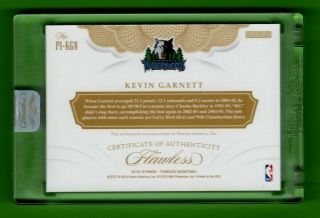 2018 - 19 Flawless Premium Ink Gold Autograph On Card Kevin Garnett Auto 6/10 (L) 2