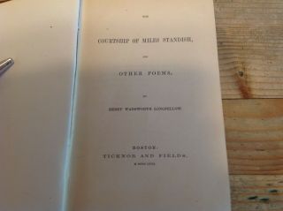 the courtship of miles standish first printing Longfellow 3