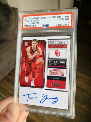 2018 Panini Contenders Draft Picks Trae Young College Ticket Rc Sp Auto Psa 10