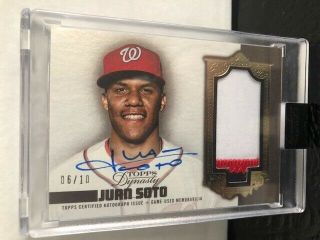 2018 Topps Dynasty Juan Soto Game Patch Auto Autograph /10