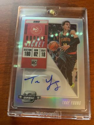 2018 - 19 Panini Contenders Trae Young Rookie Ticket Auto Rc