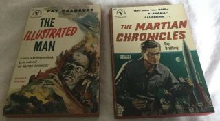 2 Pbs By Ray Bradbury : The Illustrated Man (1952) & Martian Chronicles (1951)