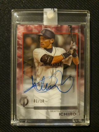 2019 Leaf Best Of Baseball Buyback Ichiro Tribute Red Parallel Auto 01/10