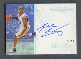 2015 - 16 Preferred Unparalleled Kobe Bryant Lakers On Card Auto 27/50