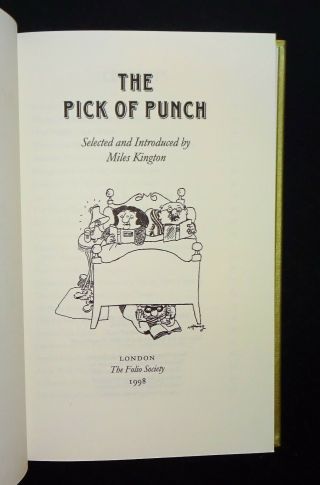 1998 THE PICK OF PUNCH,  Illust Folio Society w/Slip Case,  Miles Kington LIKE 3