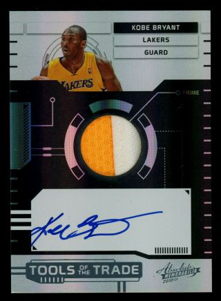 2010 - 11 Absolute Tools Kobe Bryant Autograph Auto Game Worn Patch 10/10 Lakers