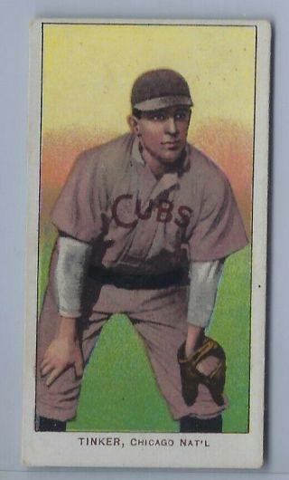 Joe Tinker 909 1909 - 11 T206 Piedmont 150 Back (hands On Knees) Chicago Cubs