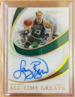 Larry Bird 2018 - 19 Panini Immaculate All - Time Greats Autograph 1/25 " Hot Number "