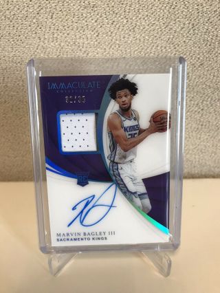 2018 - 19 Immaculate Marvin Bagley Iii Rookie Auto Patch Jersey Number 32/35 Kings