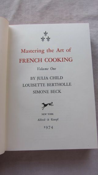 Old Book Mastering the Art of French Cooking by Julia Child Vol.  I 1974 GC 3