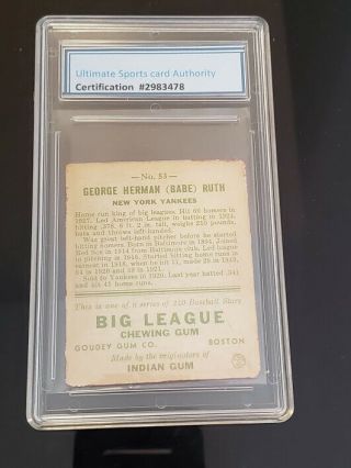 1933 Goudey 53 BABE RUTH York Yankees Baseball Card 2
