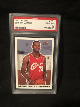 2003 - 04 Fleer Lebron James Rc Rookie Card Graded Psa Gem 10 $$