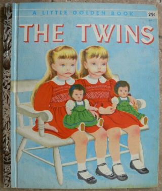 Vintage Little Golden Book The Twins " A " 1st Edition Eloise Wilkin Great