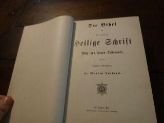 Vintage German Hard Cover Bible Dr.  Martin Luther.  Over 100 Yrs Old.