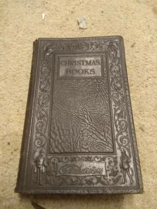 Christmas Books By Charles Dickens Miniature Antique Book.
