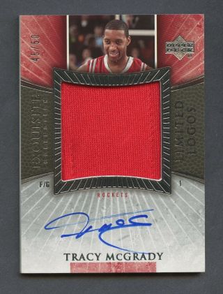 2005 - 06 Ud Exquisite Limited Logos Tracy Mcgrady Game Patch Auto /50