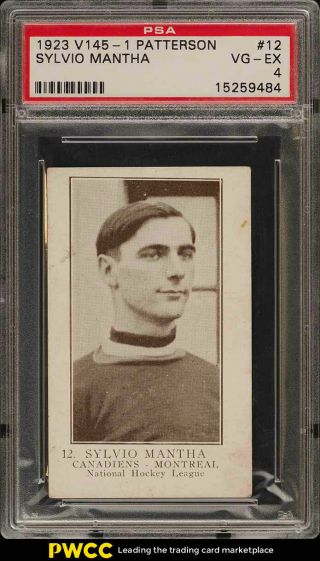 1923 V145 - 1 Paterson Hockey Sylvio Mantha Rookie Rc 12 Psa 4 Vgex (pwcc)