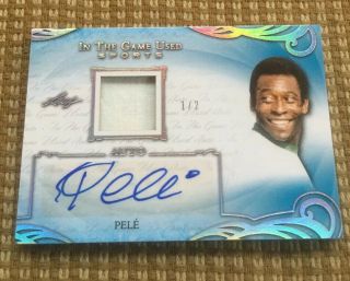 2019 Leaf In The Game Sports Pele Autograph Patch Auto D 1/2 Ssp D/2 Itg