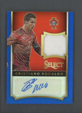 2015 - 16 Select Soccer Blue Cristiano Ronaldo Portugal Jersey Auto 5/15