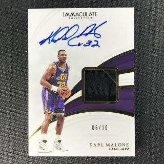 2018 - 19 Immaculate Karl Malone Sneaker Swatch Auto Gold 6/10