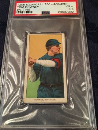 1910 T206 Sweet Caporal 350 - 460/420p Tom Downey Batting Psa 3.  5 1 Of 2 - 1 Higher