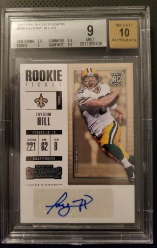Taysom Hill 2017 Panini Contenders Rc Auto Bgs 9 Auto 10 Real