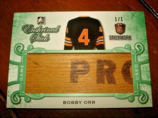 17 Itg Leaf Bobby Orr Game Stick Enshrined Patch 1/1 $$