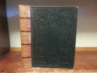 Old Story Of Spanish Conquest Leather Book Mexico Gold Southern Colony Indians,