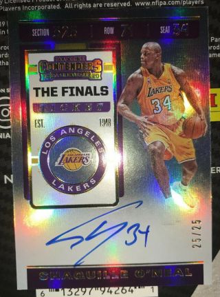 2019 - 20 Panini Contenders Basketball Shaquille O’neal Auto Card 25/25