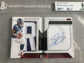 Saquon Barkley 2018 Panini Playbook Rookie Patch Auto Booklet 1/10 Rpa Bgs Grade