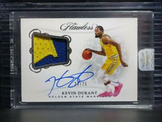 2018 - 19 Flawless Kevin Durant Game Patch Auto Autograph 22/25 Warriors Lc
