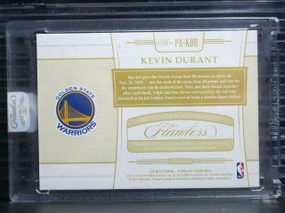 2018 - 19 Flawless Kevin Durant Game Patch Auto Autograph 22/25 Warriors LC 2
